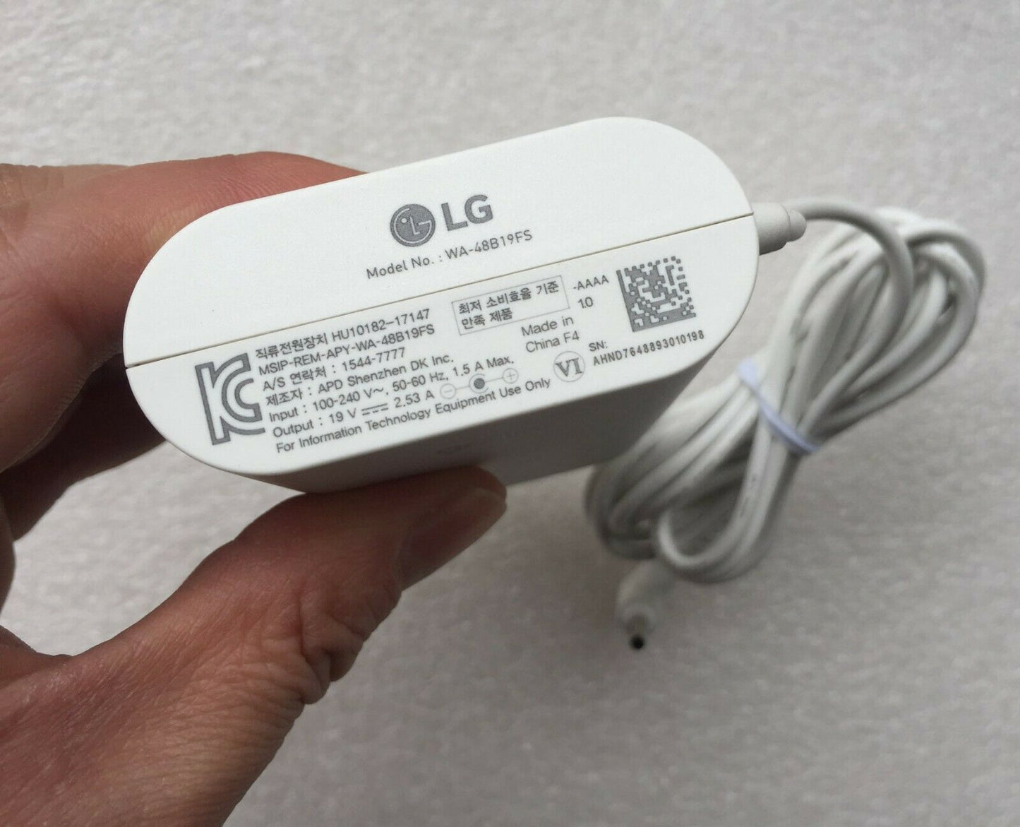 Original OEM LG gram 19V 2.53A 48W AC Adapter for LG gram 17Z990-VA56K Ultrabook