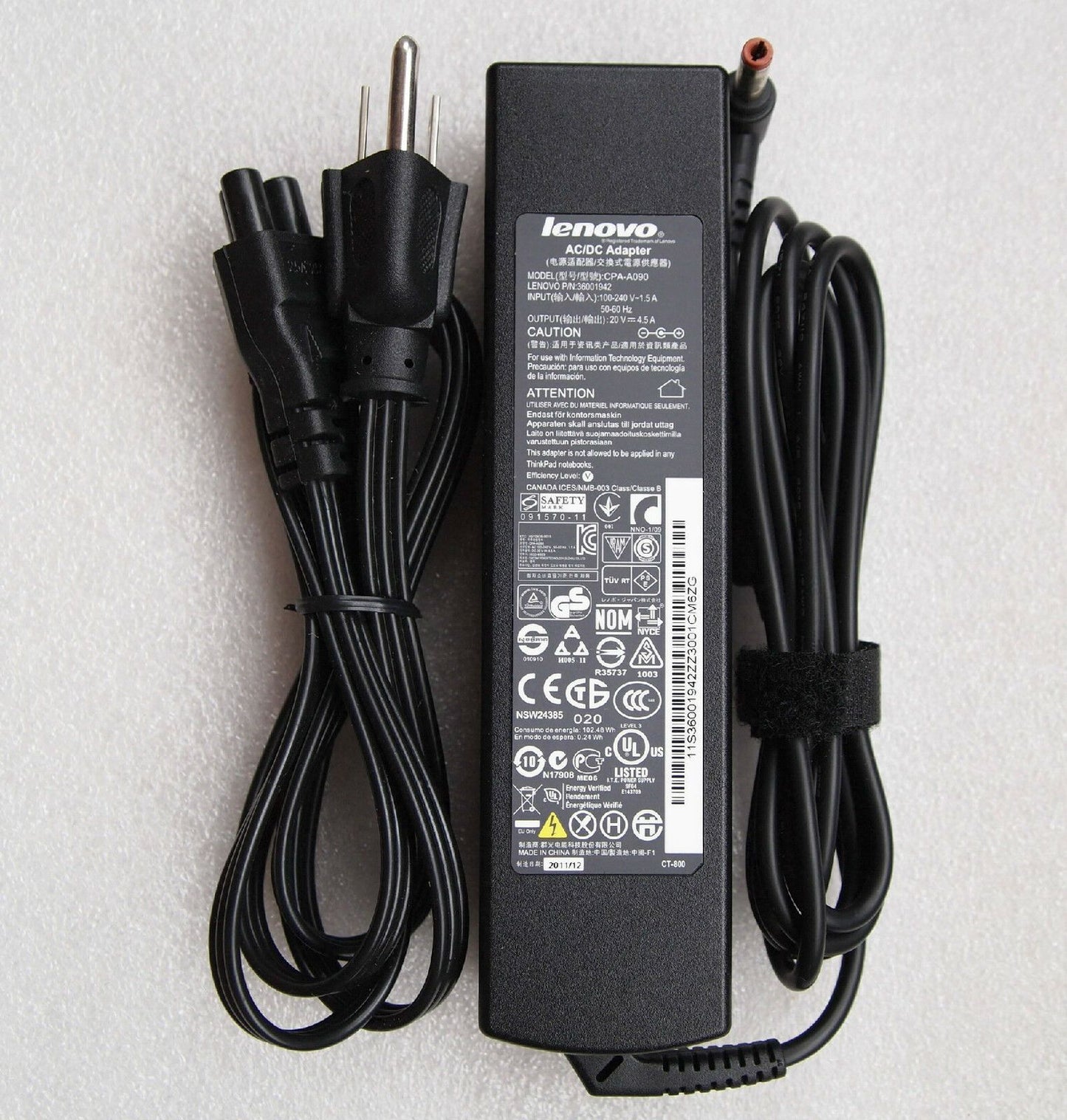 New Original OEM 20V 4.5A AC/DC Adapter&Cord for Lenovo G480/G485/G580/G585/G780