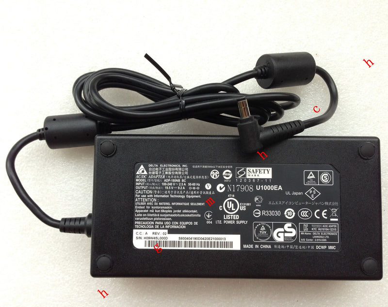 @New Original OEM Delta 19.5V 9.2A 180W AC Adapter for MSI GX70 3CC-203US Laptop