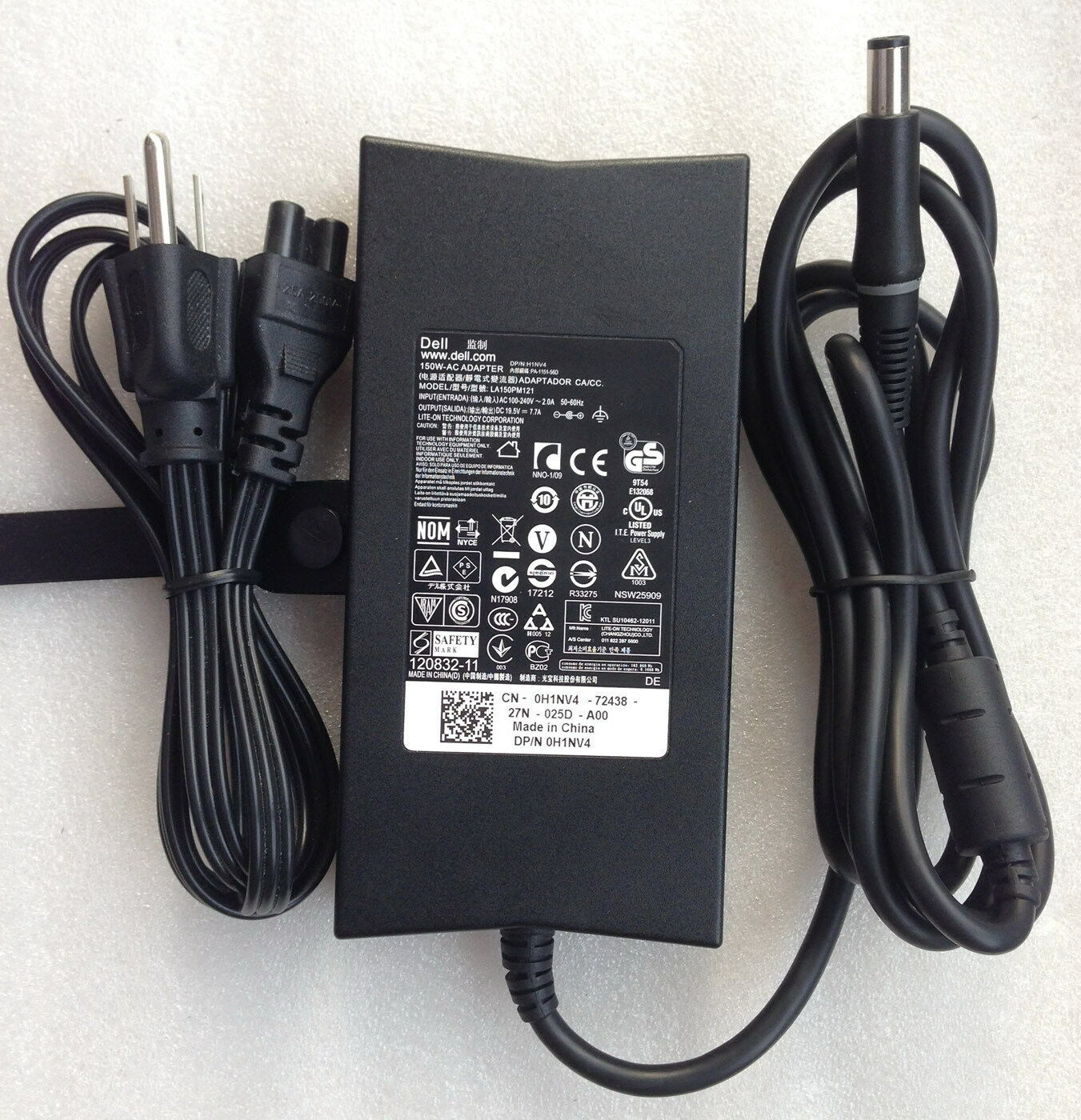 Original OEM Dell 150W 19.5V 7.7A AC/DC Adapter for Alienware M14x 6833BK Laptop
