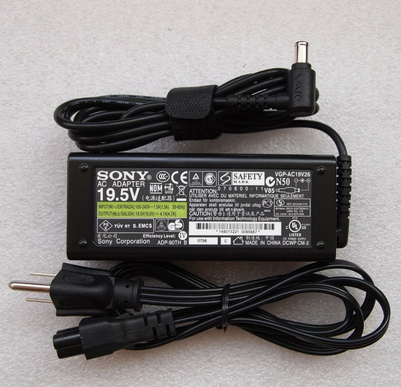 Original OEM Sony VAIO VGP-AC19V26 VGP-AC19V36,VGP-AC19V42 19.5V 4.7A AC Adapter