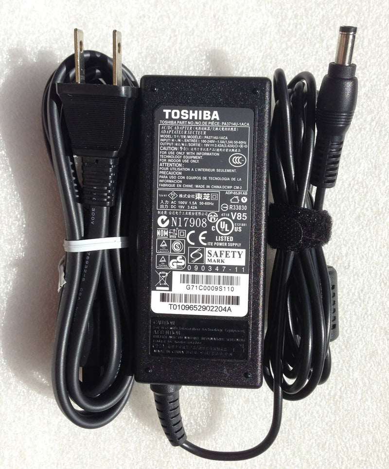 @Original OEM Toshiba PA3714U-1ACA N17908,V85,R33030 65W AC Adapter Cord/Charger