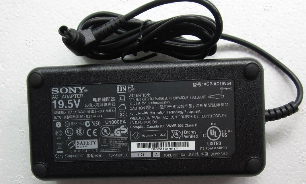 Original Genuine OEM 150W AC Adapter+Cord for Sony VAIO VPCF237HG/BI Notebook PC