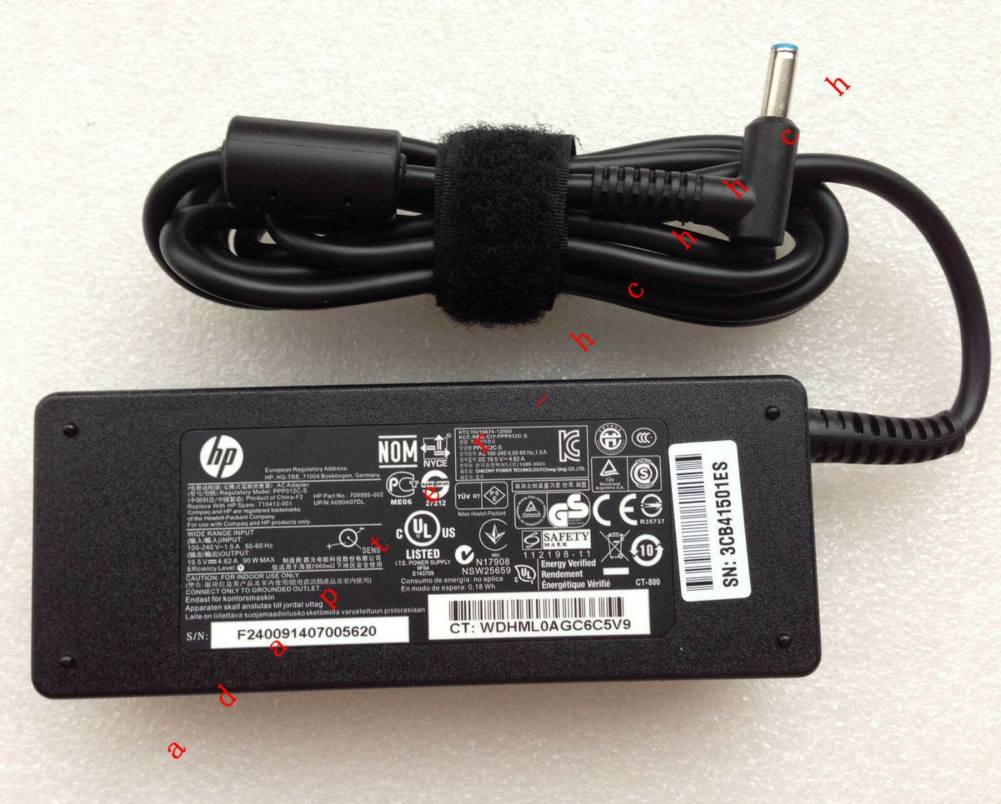 Original Genuine OEM 90W AC Adapter for HP ENVY 15-k020us TouchSmart Notebook PC
