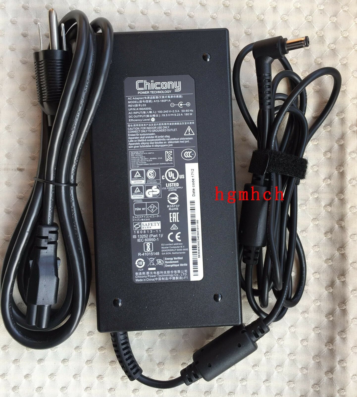 Original MSI GP62MVR 7RF-408US,A15-180P1A,Chicony 180W AC Adapter Cord/Charger@@