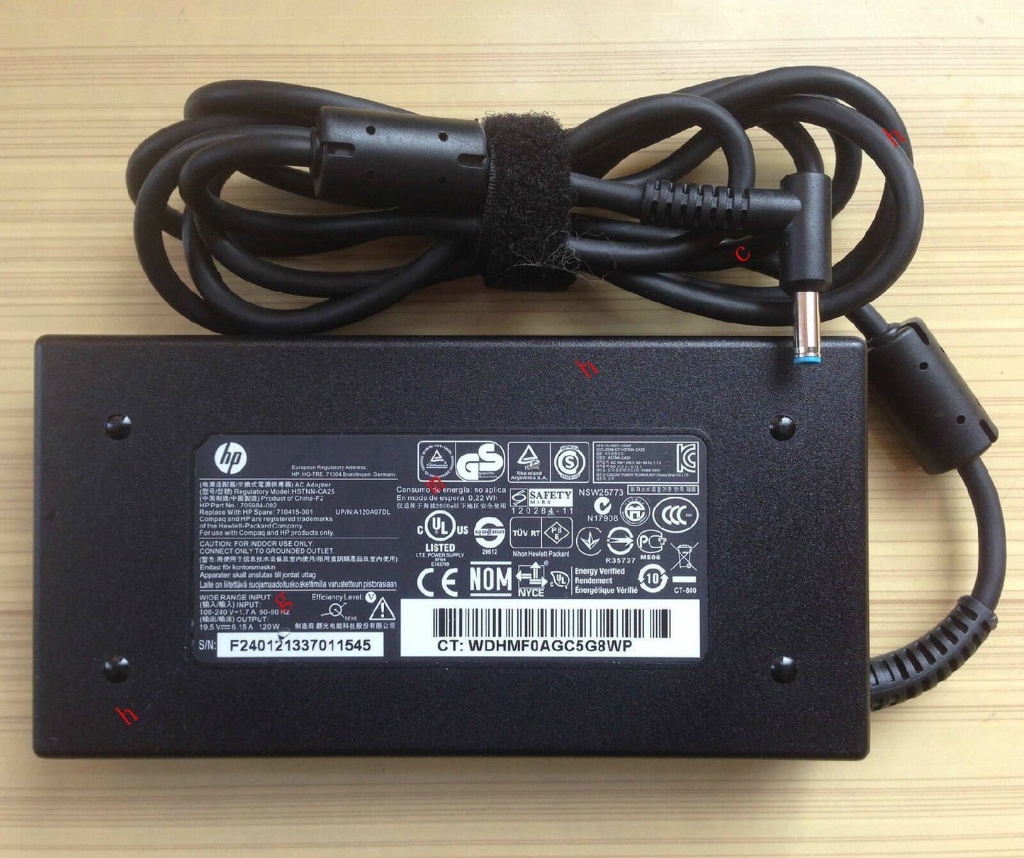 Original Genuine OEM HP 120W Cord/Charger Envy 15t-j105tx,710415-001 Notebook PC