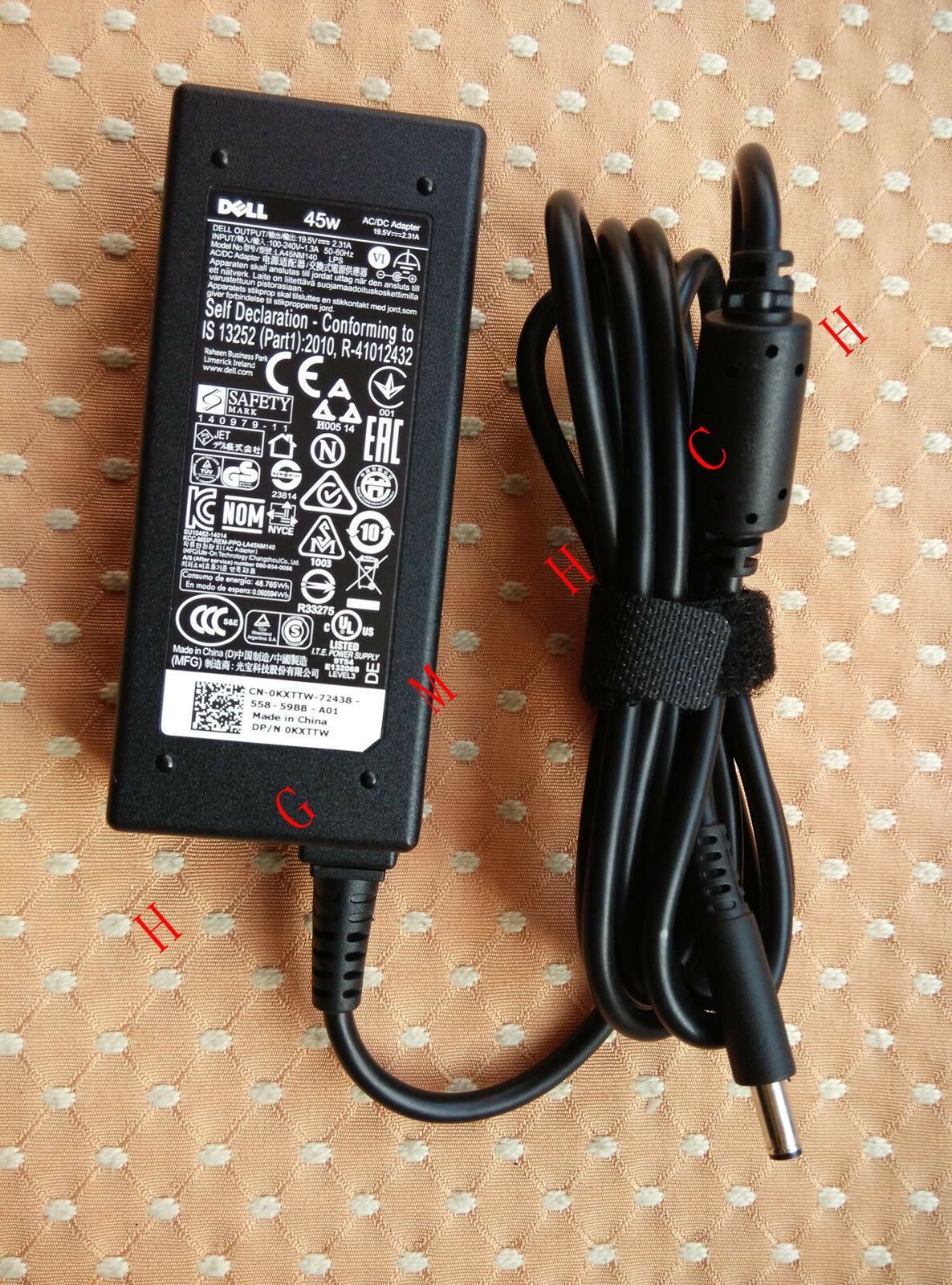 Original OEM Dell 45W 19.5V AC Adapter Charger Inspiron 14-3459,P60G004 Notebook