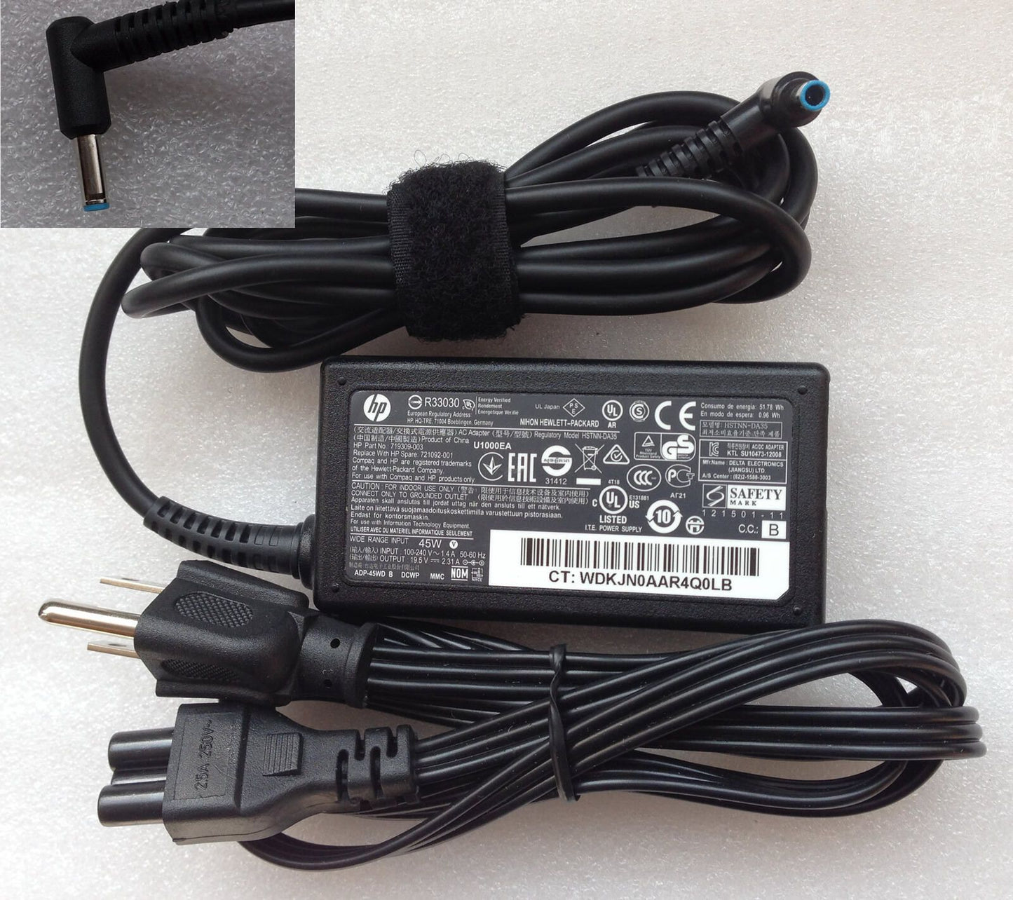 @Original Genuine OEM HP 45W Cord/Charger Split 13-m110BR X2 Touchscreen Laptop