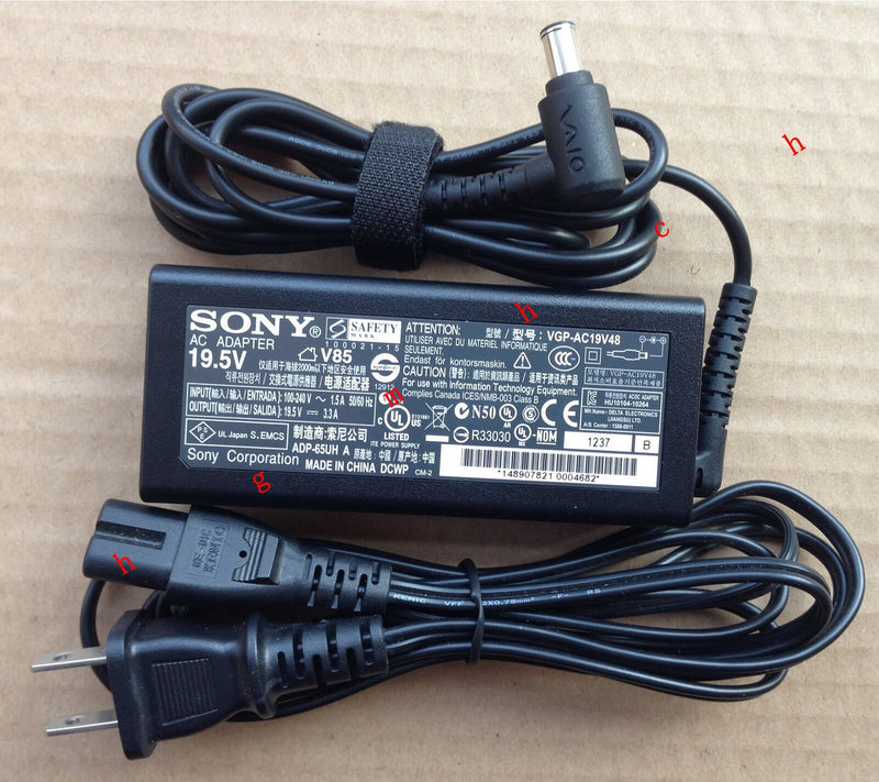 @Original Genuine OEM 65W 19.5V AC Adapter for Sony Vaio SVE1713ACXB Notebook PC