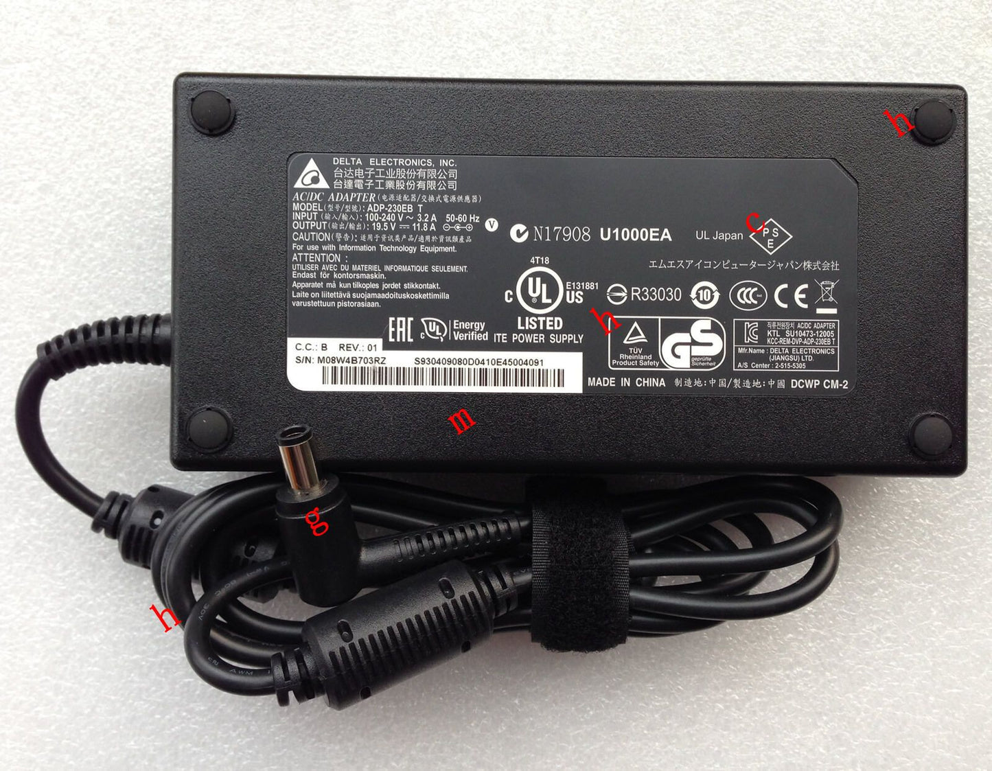 OEM Delta 230W 19.5V AC Adapter for MSI GT72 2QE-641US,ADP-230EB T,Gaming Laptop