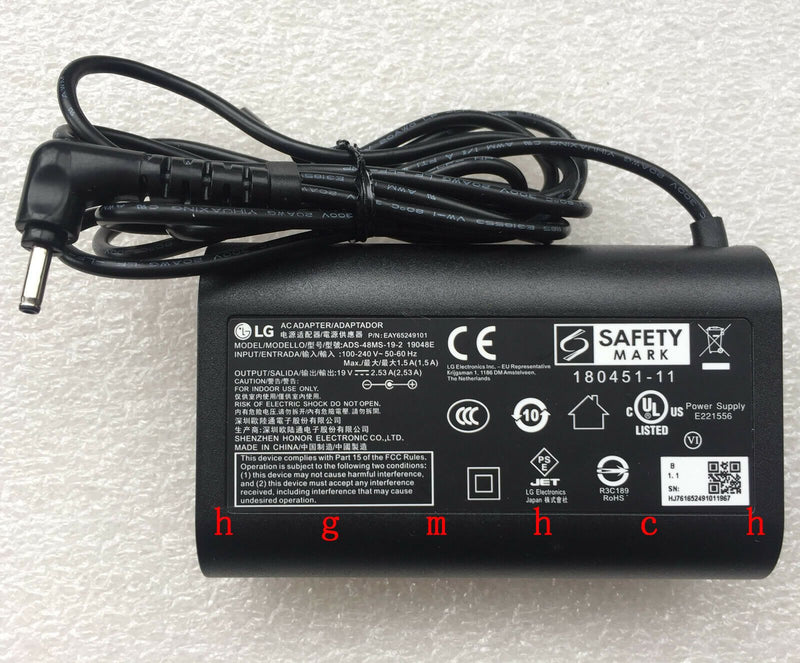 New Original LG 19V 2.53A AC Adapter&Cord for LG gram 17Z990-R.AAS8U1 Ultrabook