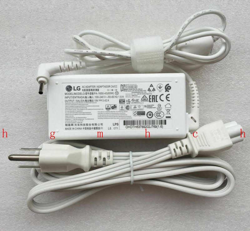 New Original OEM LG 65W AC/DC Adapter&Cord for LG gram 15Z960-GA50K,15Z960-GA70K