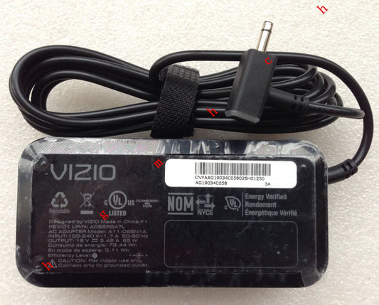 Original OEM Vizio 65W 19V 3.42A 3-Pin AC Adapter for Vizio CT14-A4 Ultrabook PC
