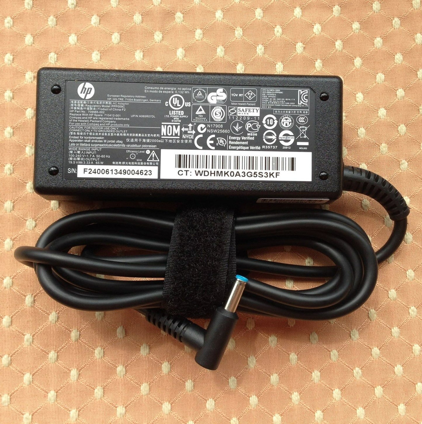 Original Genuine OEM HP 65W AC Adapter+Cord for HP Pavilion 17-E140US,710412-001