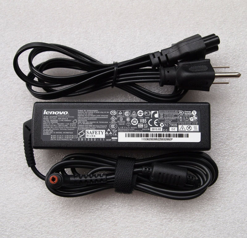 Original OEM 20V 65W Slim AC Power Adapter Charger for Lenovo G570/B940 Notebook