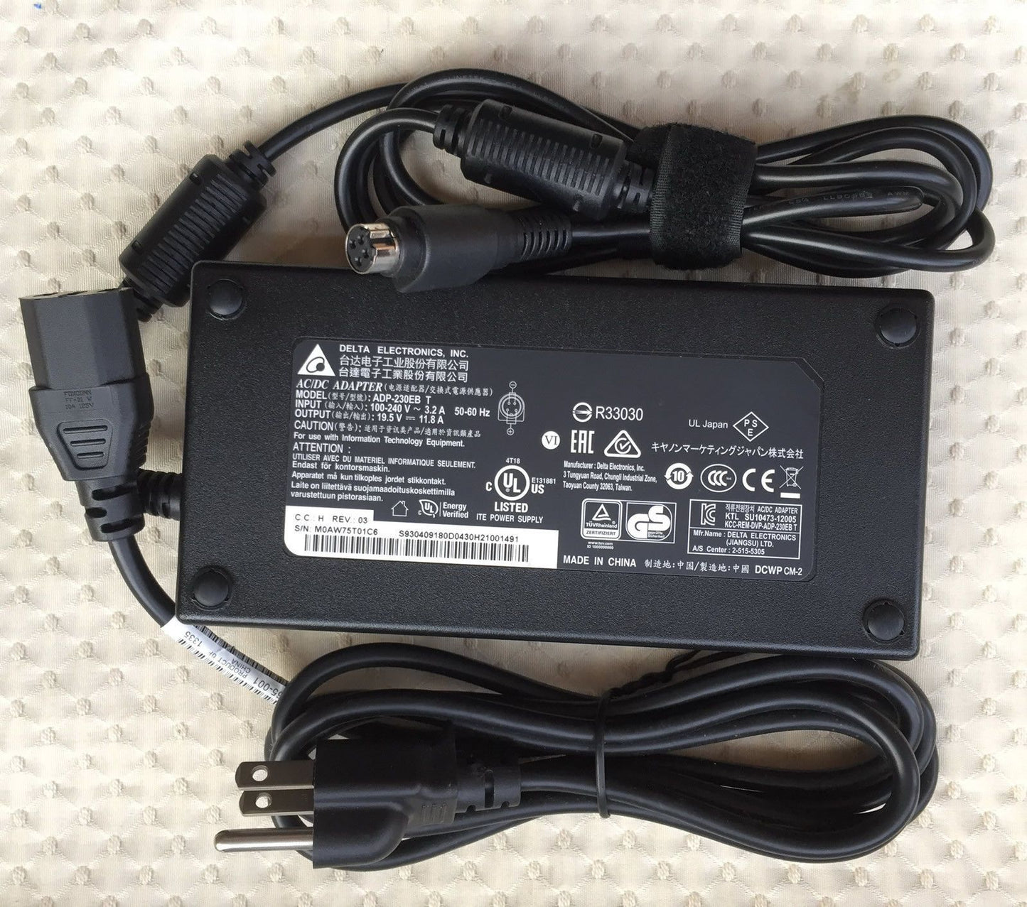 Original Delta MSI 230W AC/DC Adapter for MSI GT75 TITAN-093/GT75093,ADP-230EB T