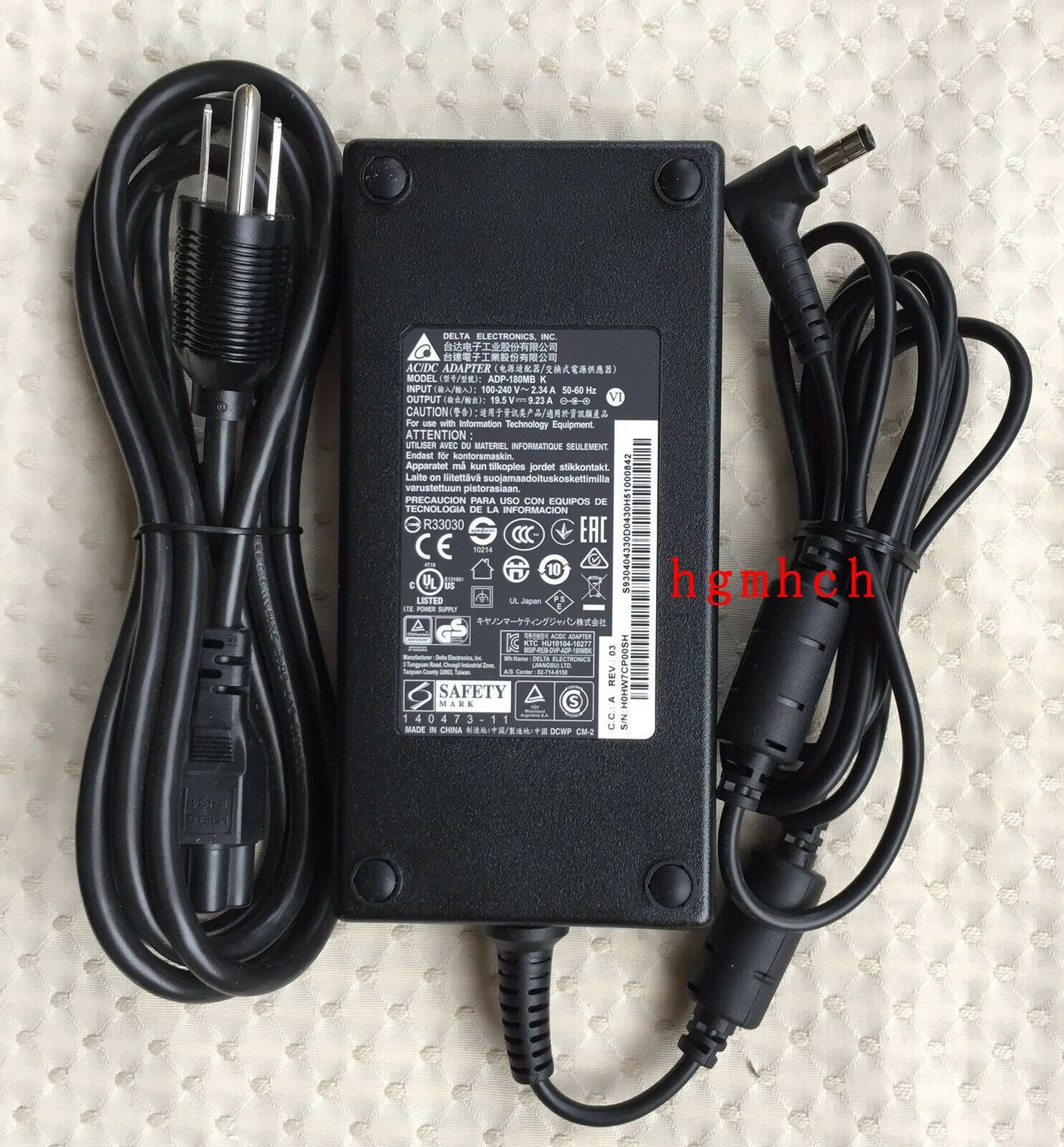 @New Original MSI GS73VR 7RF-225US,ADP-180MB K,Delta 19.5V 9.23A AC Adapter&Cord