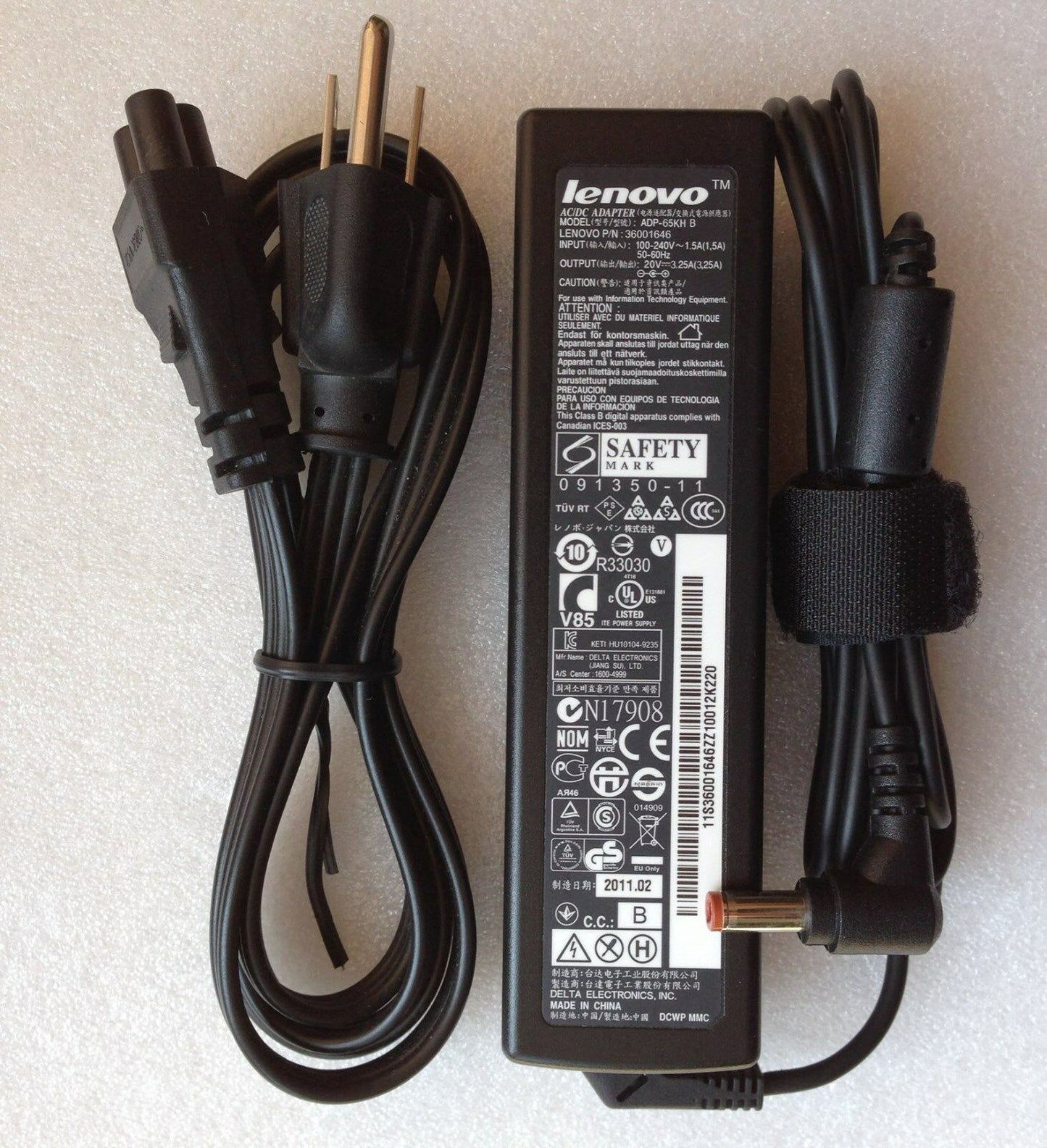 Original OEM 65W 20V 3.25A AC Adapter for Lenovo V480/V480c,ADP-65KH B,ADP-65AD