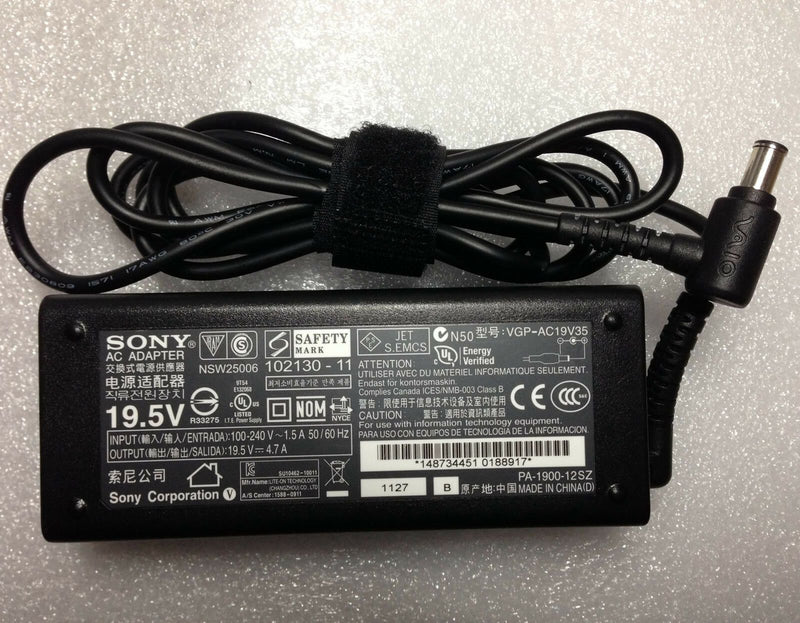 Original OEM AC/DC Adapter&Cord for Sony VAIO SVE1711C5E,SVE1711G1EB,SVE1711G1EW