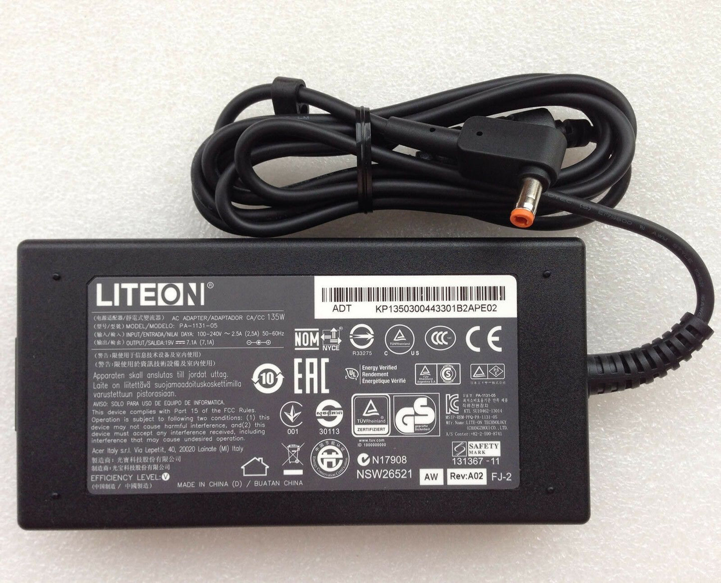 New Original OEM Liteon Acer 135W AC Adapter for Aspire VN7-591G-70TG,PA-1131-05