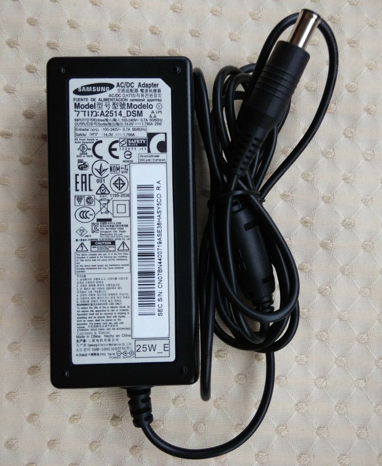 @New Original OEM Samsung AC Adapter for S19C150B,S19C150N, S19C150F LED Monitor