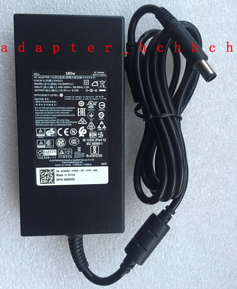 New Original OEM Dell Precision M4800,FA180PM111,DW5G3 19.5V 9.23A AC/DC Adapter
