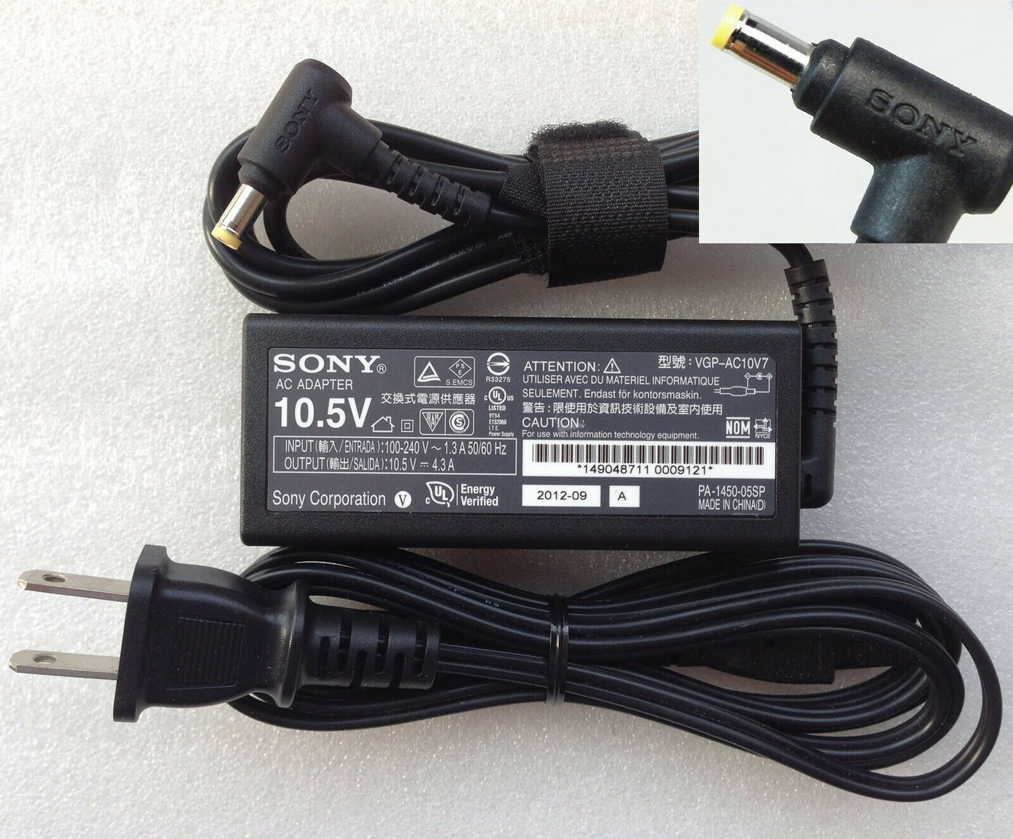 Original Sony AC Adapter&Cord for Sony Vaio Duo 11 SVD11219CJB VGP-AC10V7 Laptop