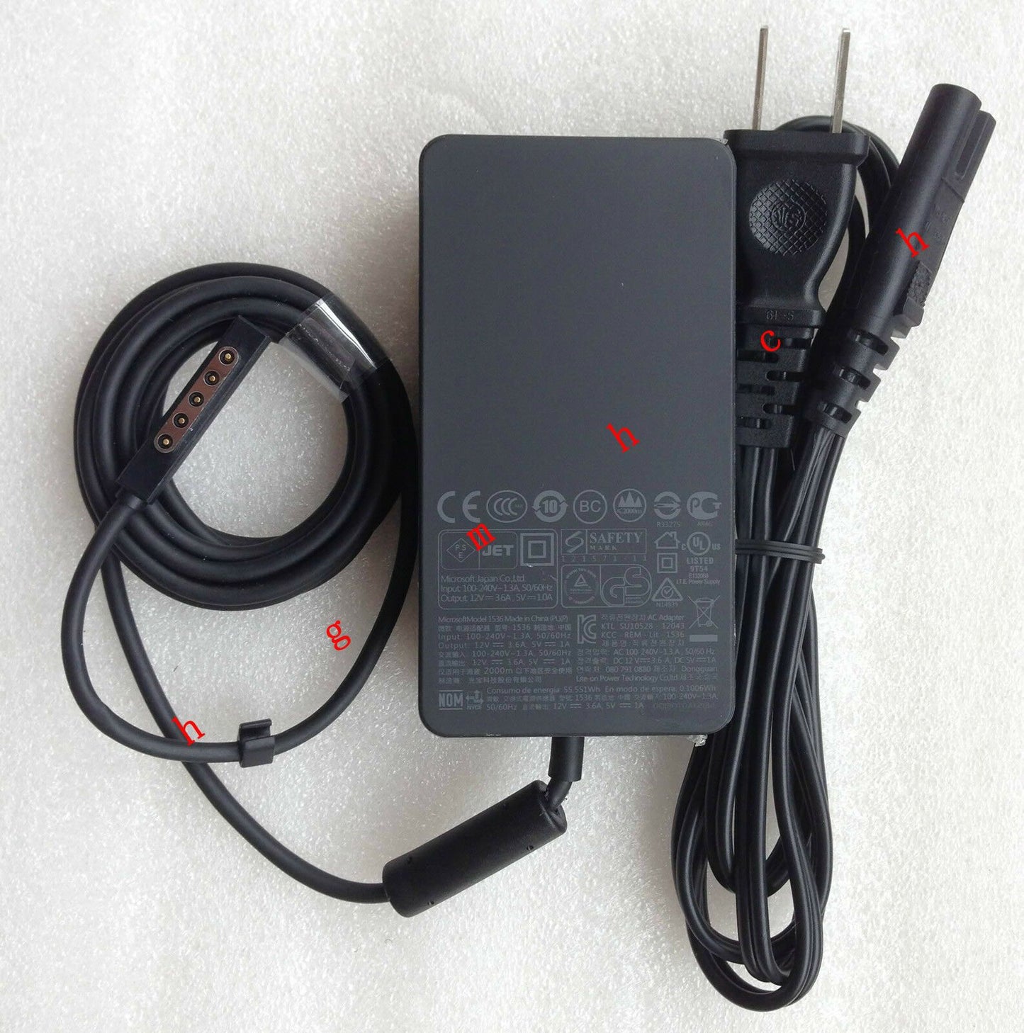 @Original Genuine OEM Microsoft 1536 48W Charger Surface Pro 2,7SX-00004 Tablet