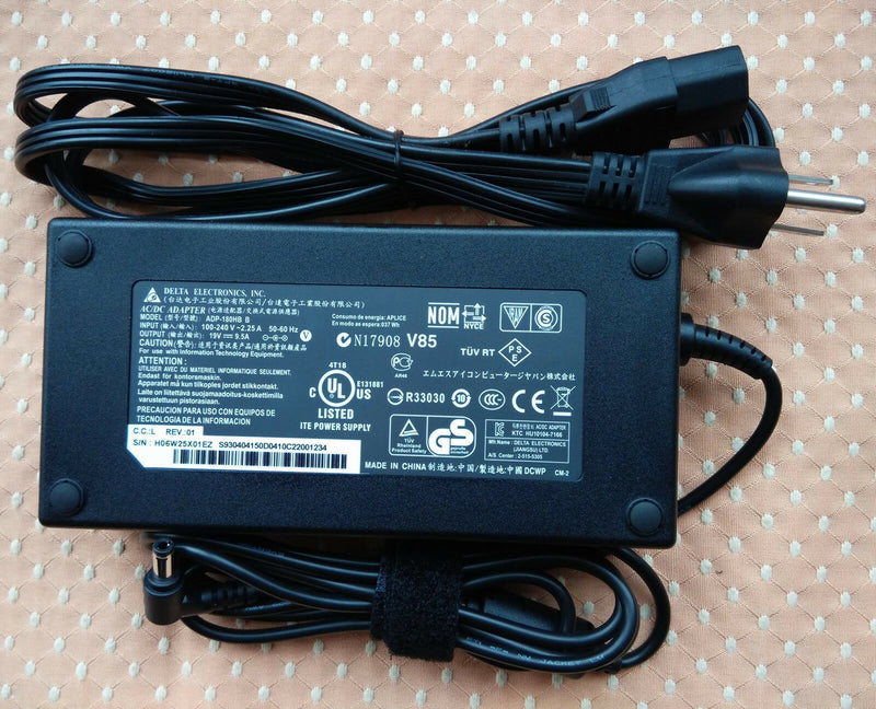 Original OEM Delta 180W Cord/Charger Sager/Clevo NP8265-S,NP8235,P151SM1,P150SM