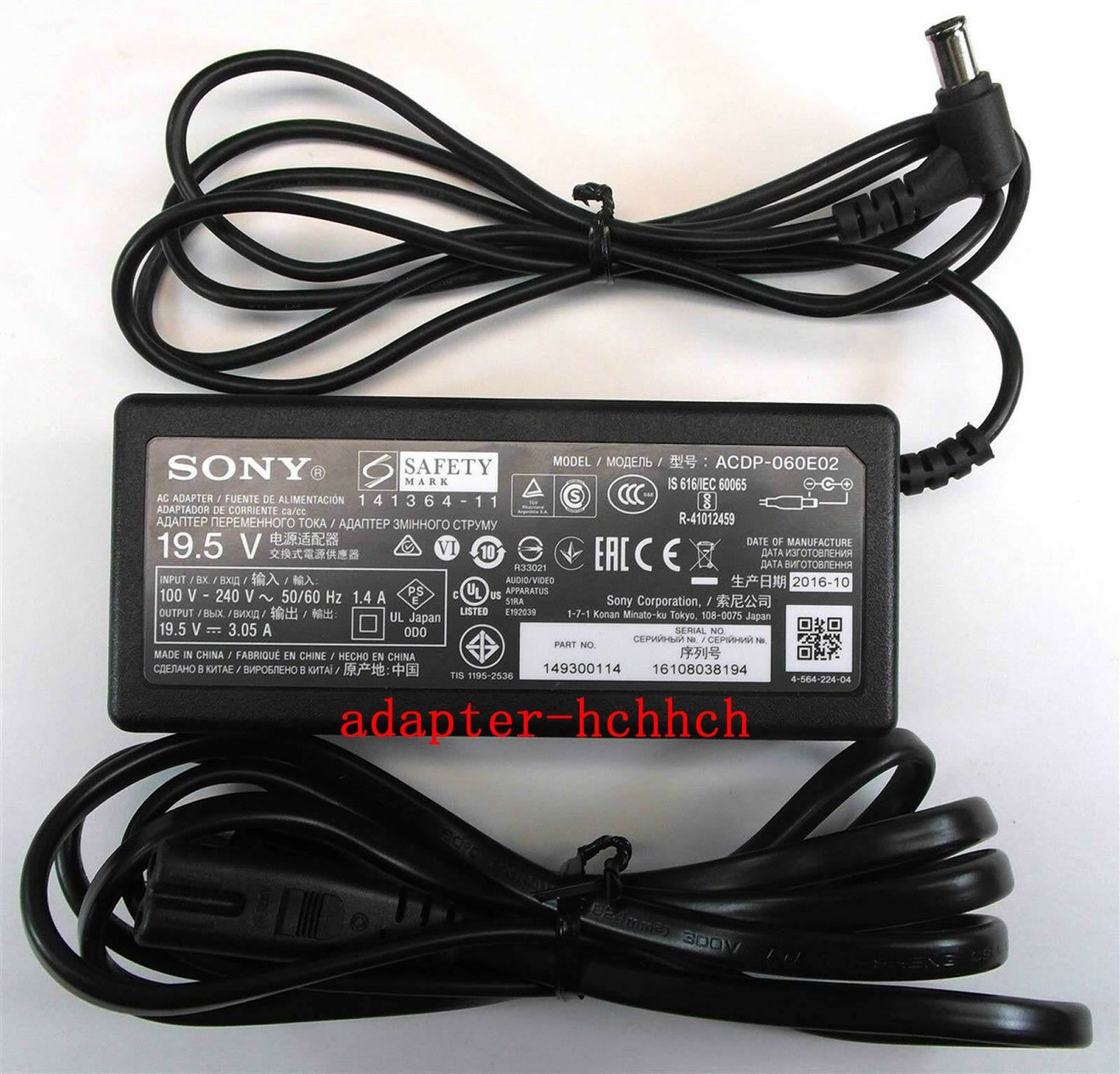 Original Sony 19.5V AC/DC Adapter for Bravia KLV-40R562C,KLV-40R552C,KLV-32R562C