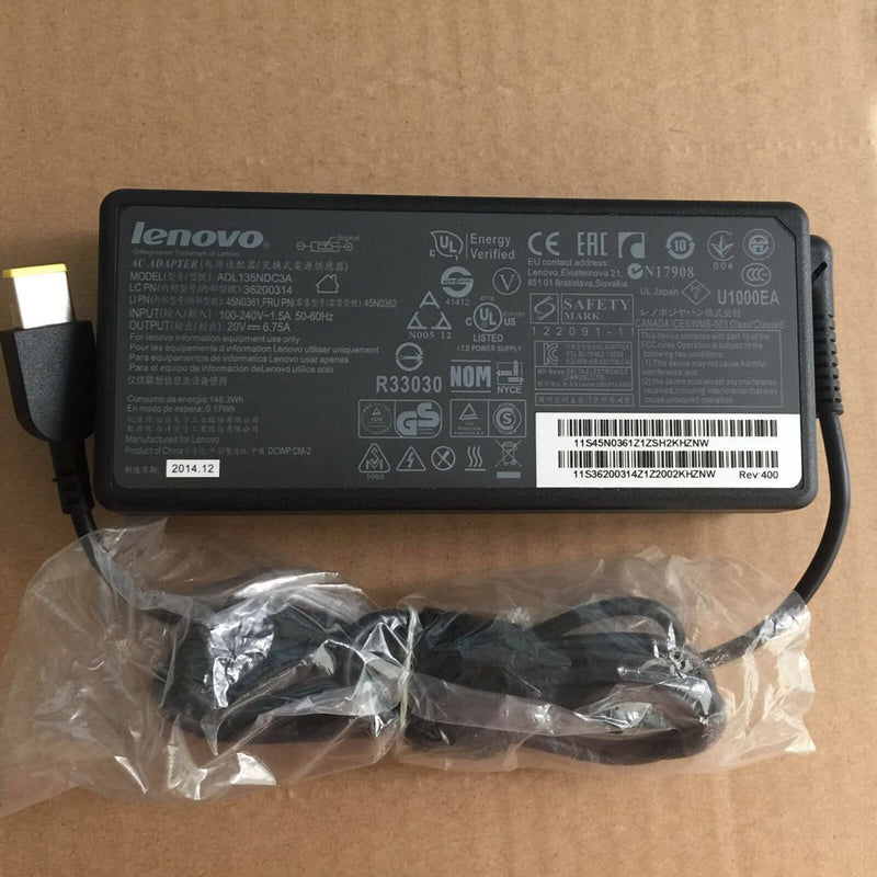 @Original OEM Lenovo 135W 20V AC Adapter for ThinkPad T440p 20AN006FCA Notebook
