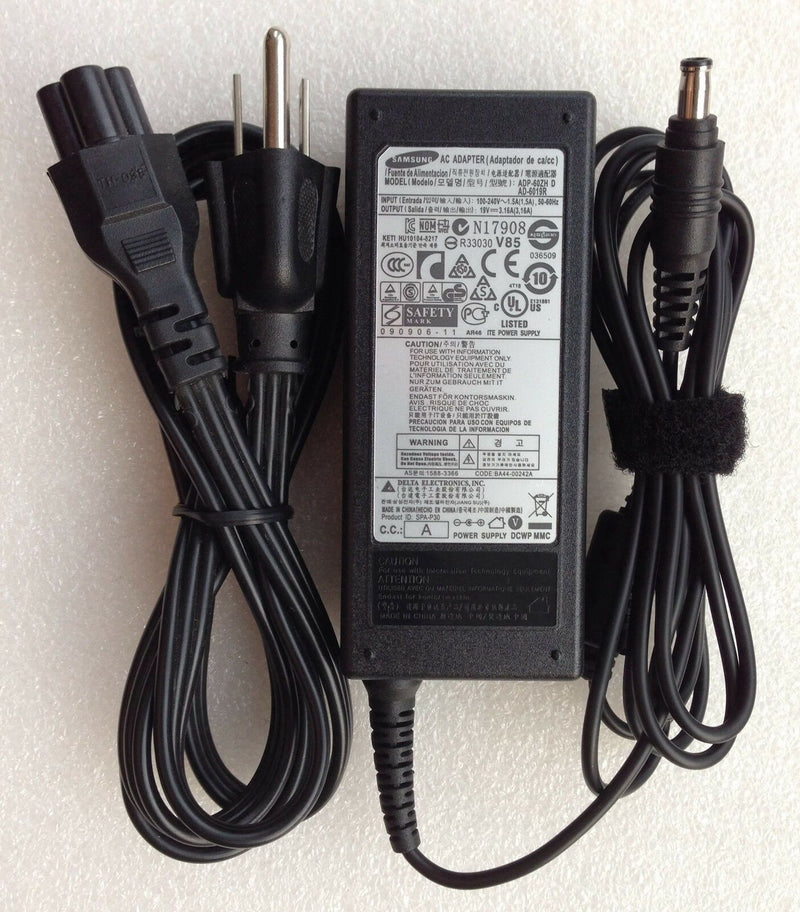 Original OEM Samsung NP365E5C-S03US,NP365E5C-S02UB,AD-6019R 19V 3.16A AC Adapter