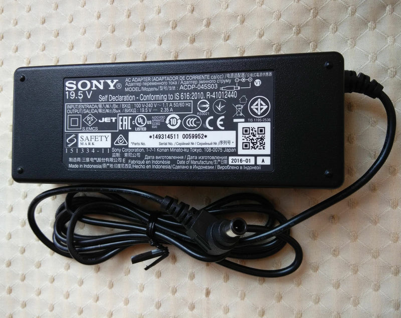 Original OEM Sony 19.5V 2.35A AC Adapter for Sony LCD TV KDL-32RD433,ACDP-045S03