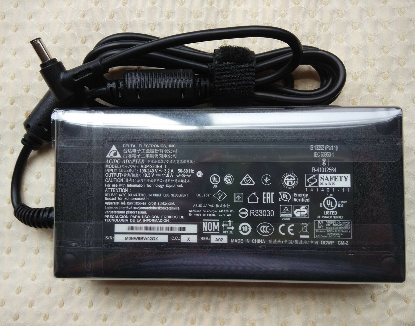 @Original Delta ASUS 230W AC Adapter for ASUS ROG Strix GL702VS-DS74,ADP-230EB T