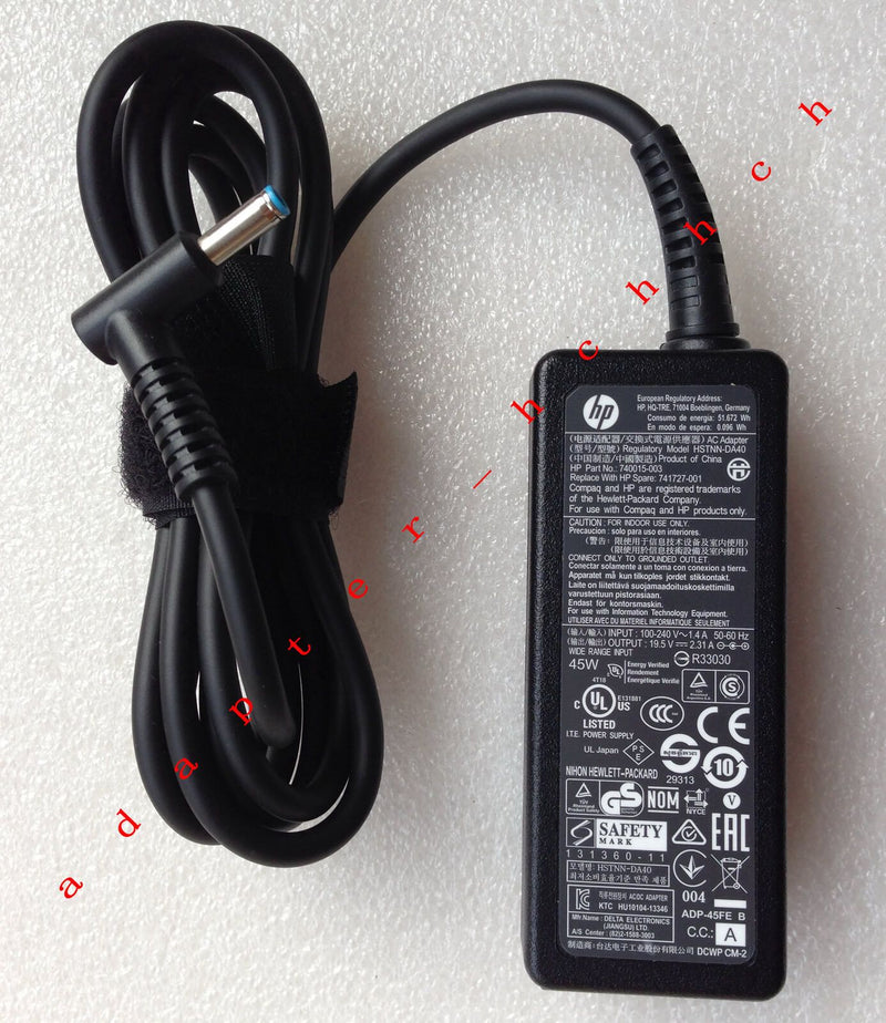 New Original Genuine OEM HP 45W AC Power Adapter for HP 15-f010wm/J8A22UA Laptop