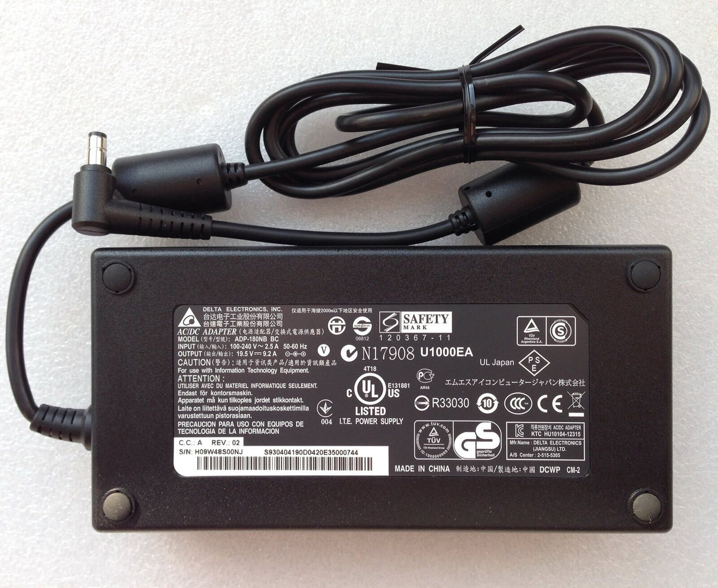 @OEM Delta 180W 19.5V 9.2A AC Adapter for MSI GT70 2PE-1461US,ADP-180NB Notebook