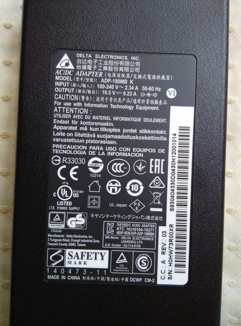 @Original Delta 180W AC Adapter for MSI GS63VR Stealth Pro 7RF-263FR,ADP-180MB K