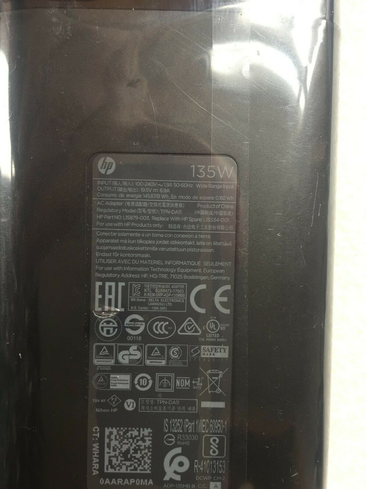 Original HP Spectre 15-DF0000 x360 PC,L15879-003 L15534-001 TPN-DA11 AC Adapter@