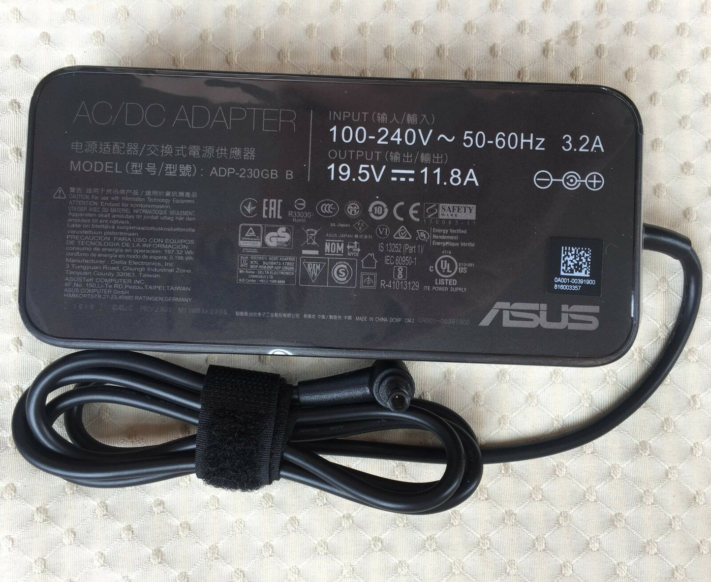@Original ASUS ROG Strix Scar II GL704GW-EV012T,ADP-230GB B 230W AC Adapter&Cord