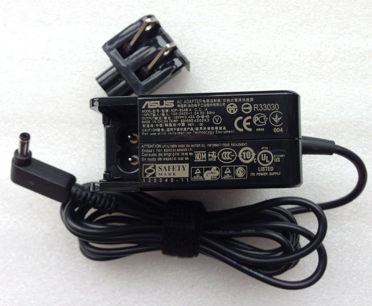 @Original OEM 65W 19V AC Power Adapter for ASUS Zenbook UX303LN-C4125P Ultrabook