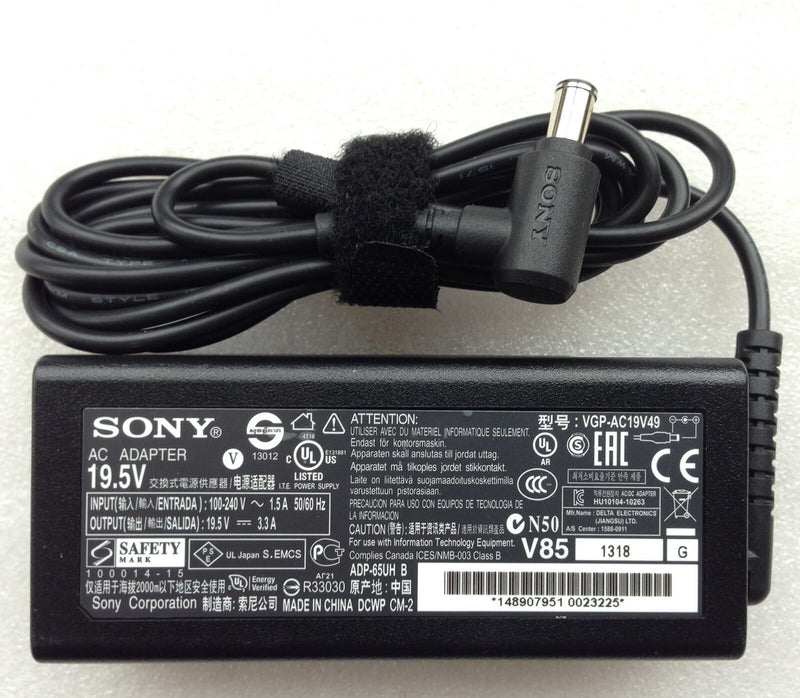 Original Genuine OEM Sony 65W AC Power Adapter for Sony VIAO SVZ1311Z8E Notebook