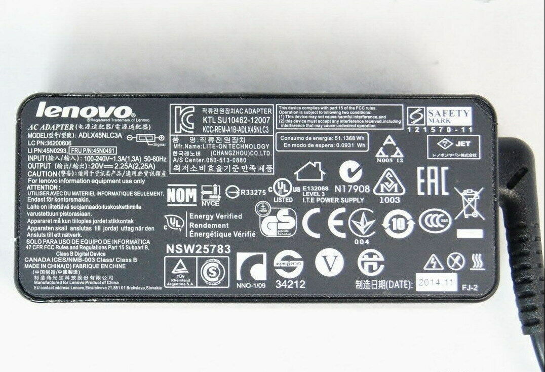 @Original Lenovo AC Adapter for Lenovo Z51-70 80K60030US,ADLX45NDC3A,ADLX45NLC3A