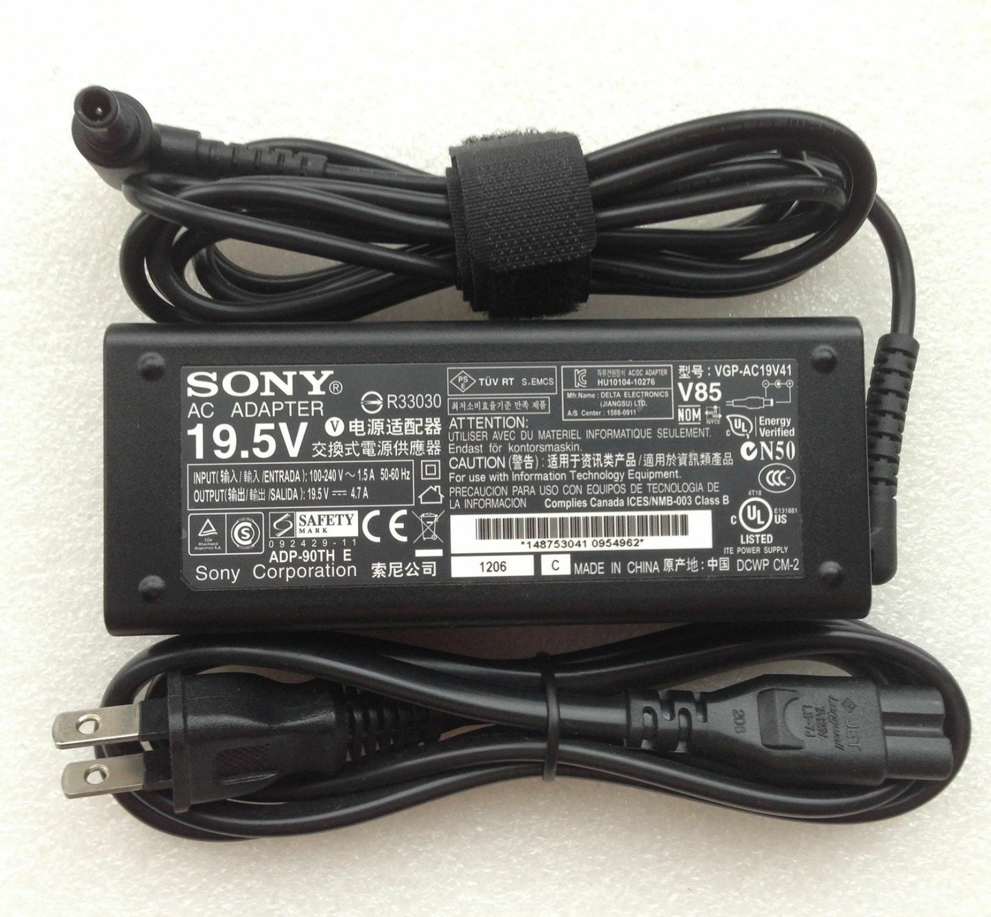 Original OEM AC Adapter Power Cord Charger for Sony Vaio VGP-AC19V35/VGP-AC19V41