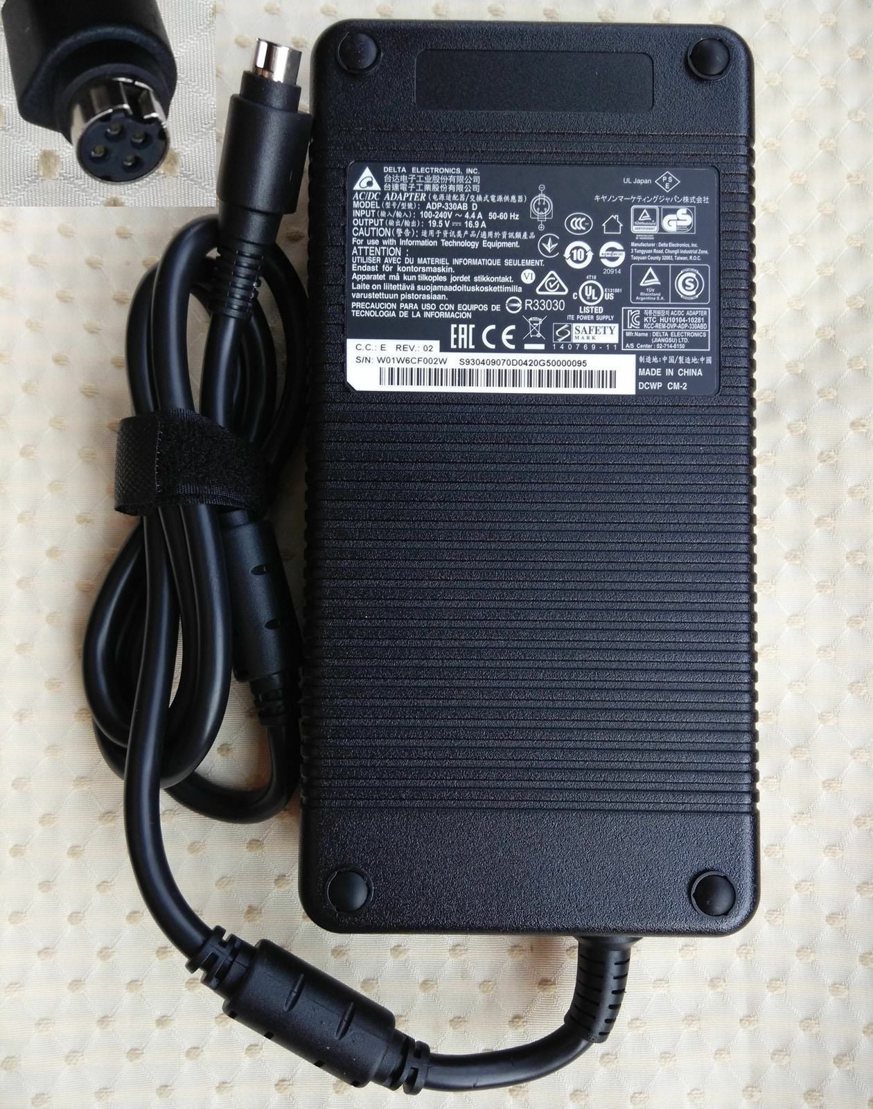 Original OEM Delta 330W 19.5V AC Adapter for MSI Trident 3 8RC-005US,ADP-330AB D