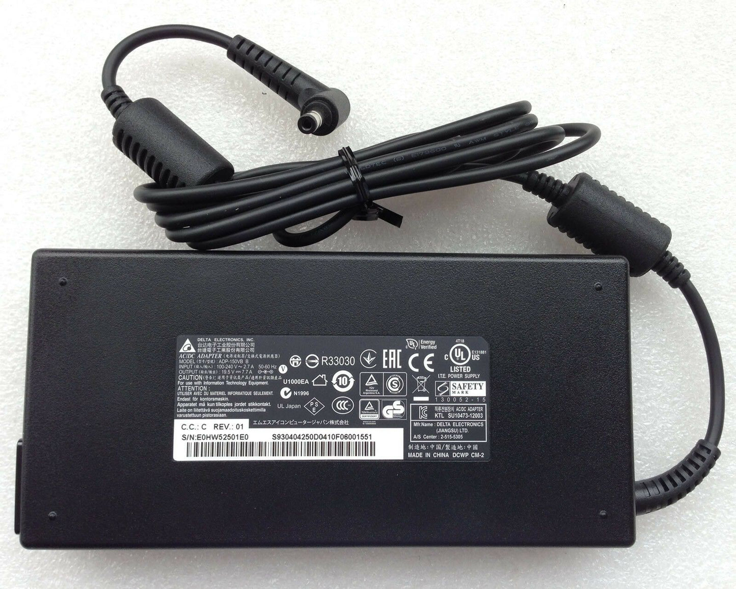 New Original OEM Delta AC/DC Adapter for MSI P65 Creator 8RE-041IT Gaming Laptop