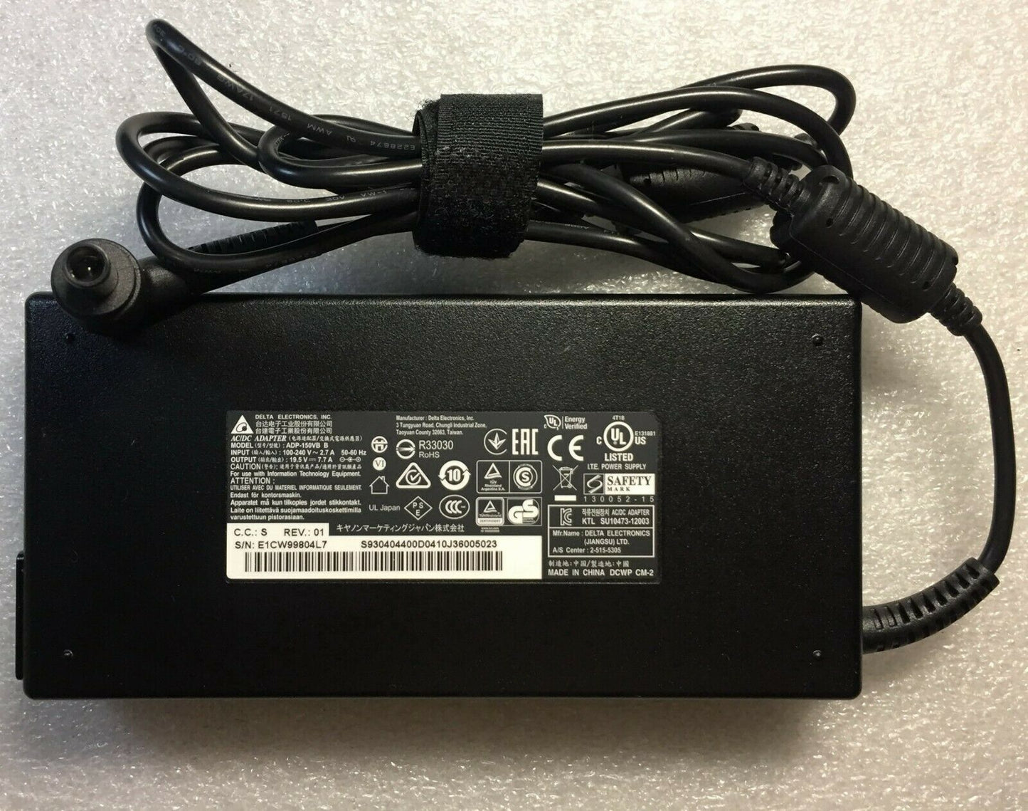 New Original Delta 19.5V 7.7A Slim AC Adapter&Cord for MSI WE63 8SJ-233 Notebook