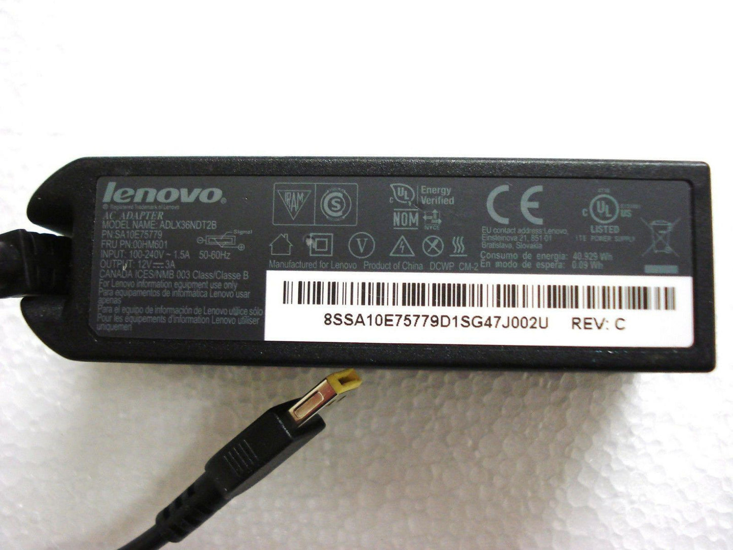 Original Lenovo 36W AC/DC Adapter for Lenovo ThinkPad Helix 20CH000DUS Ultrabook