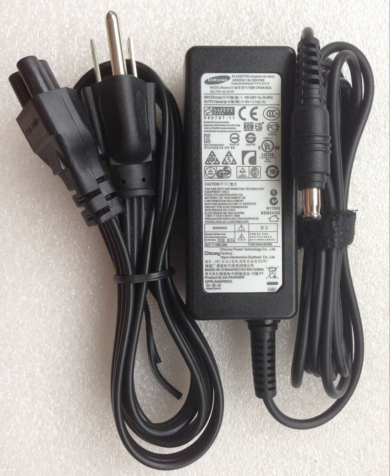 Original OEM 40W 19V 2.1A AC Adapter+Cord for Samsung ATIV Book 2 NP270E5E-K01US