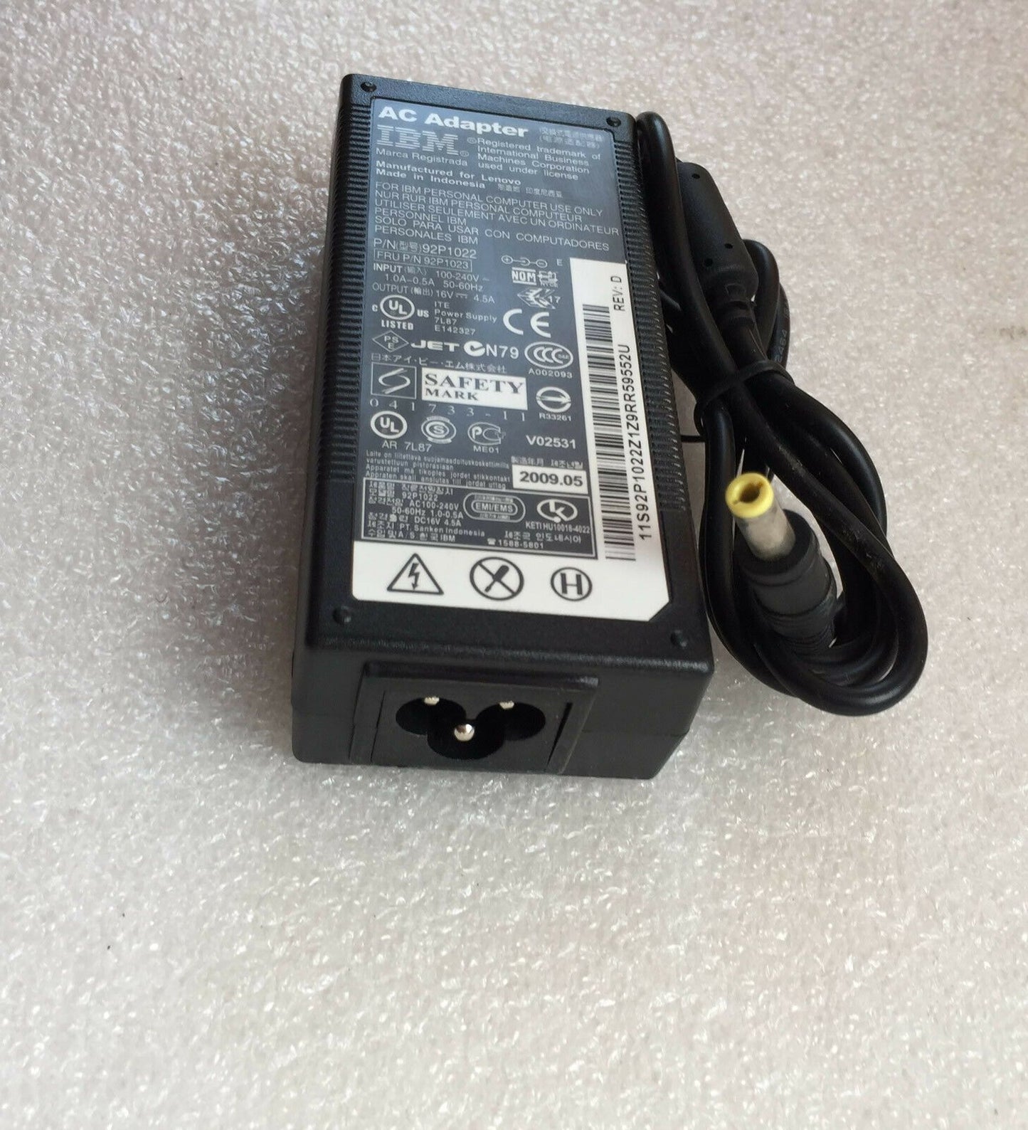Original OEM AC Power Supply Charger/Cord for IBM ThinkPad T20/T21/T22/T43/T43P