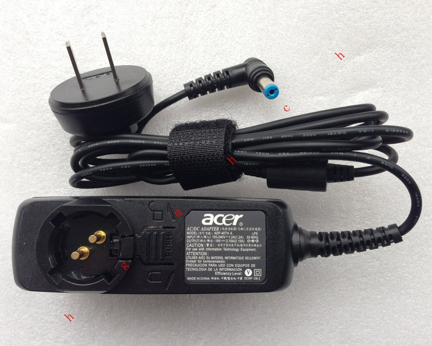 Original Genuine OEM 40W AC Adapte Charger Acer aspire V5-122P-0408,AK.040AP.024